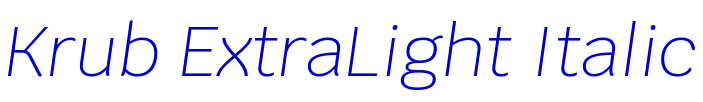Krub ExtraLight Italic шрифт